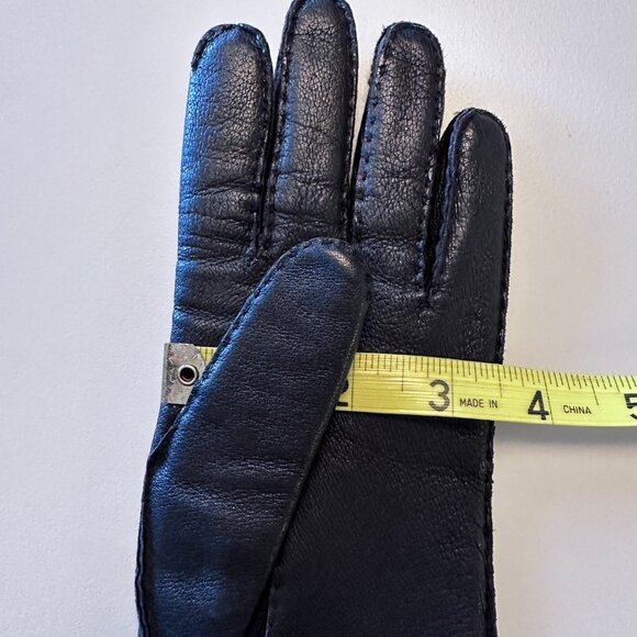 Women's Winter Leather Gloves sz 7.5 - Matt Black - Picture 11 of 11